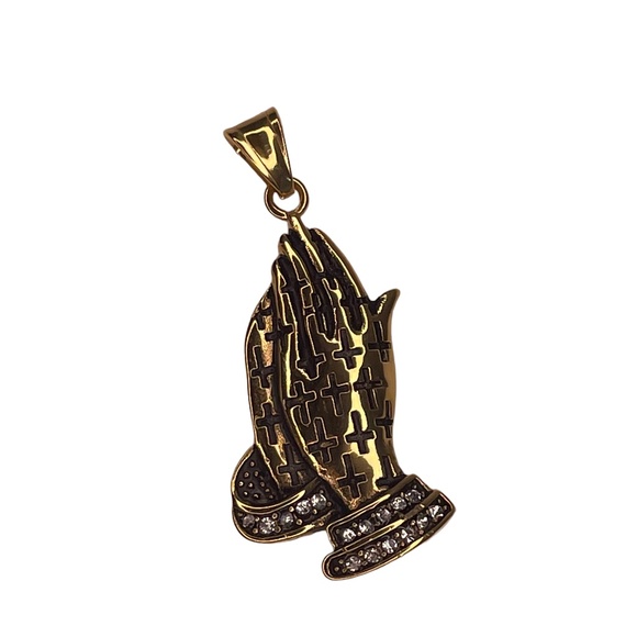 COPY - Praying Hands Serenity Prayer Pendant - Picture 1 of 3